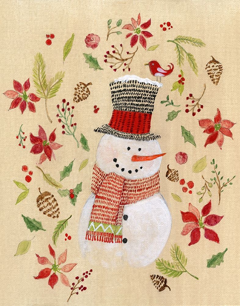 Holly Days Snowman art print by Tava Studios for $57.95 CAD