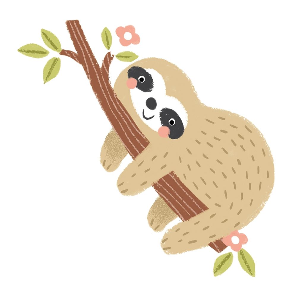 Tan Sloth art print by Louise Anglicas for $57.95 CAD