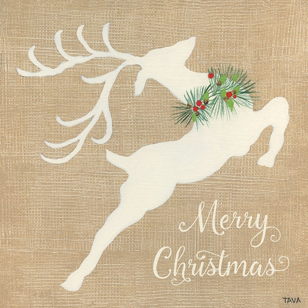 Merry Christmas Reindeer art print by Tava Studios for $57.95 CAD