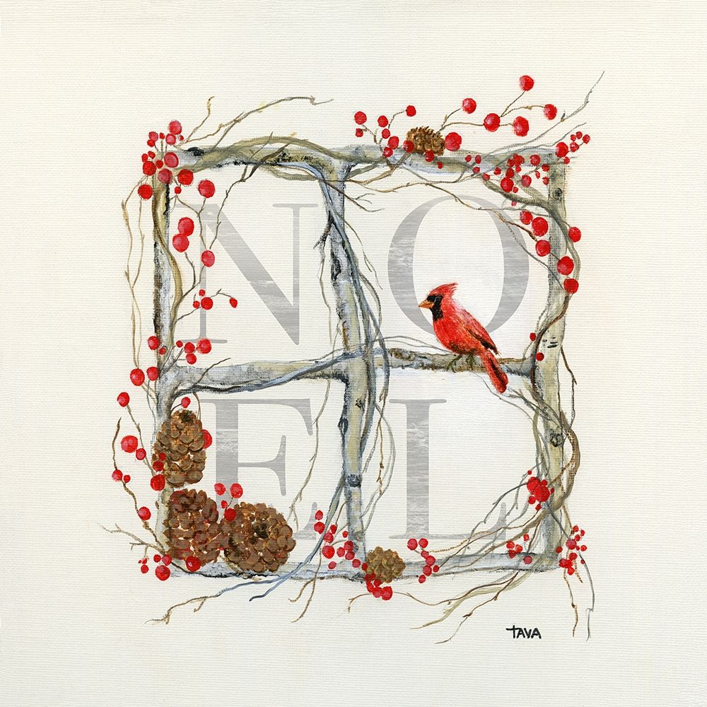 Noel Cardinal Wreath art print by Tava Studios for $57.95 CAD
