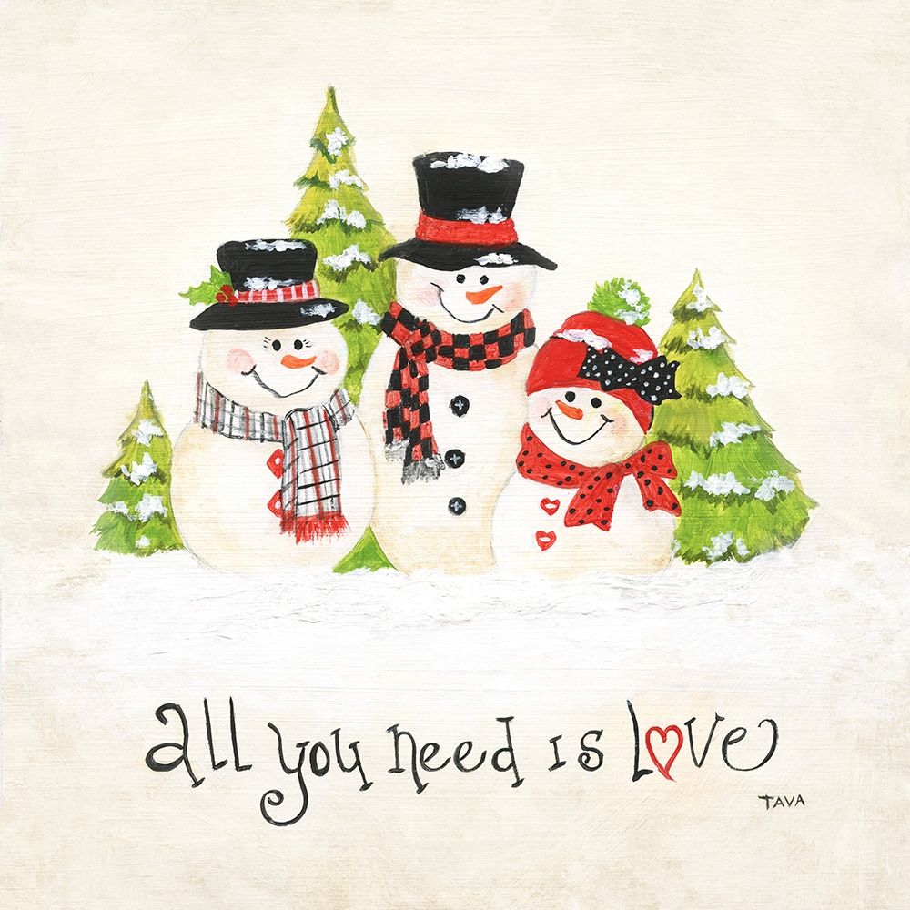 All You Need is Love Snowman art print by Tava Studios for $57.95 CAD