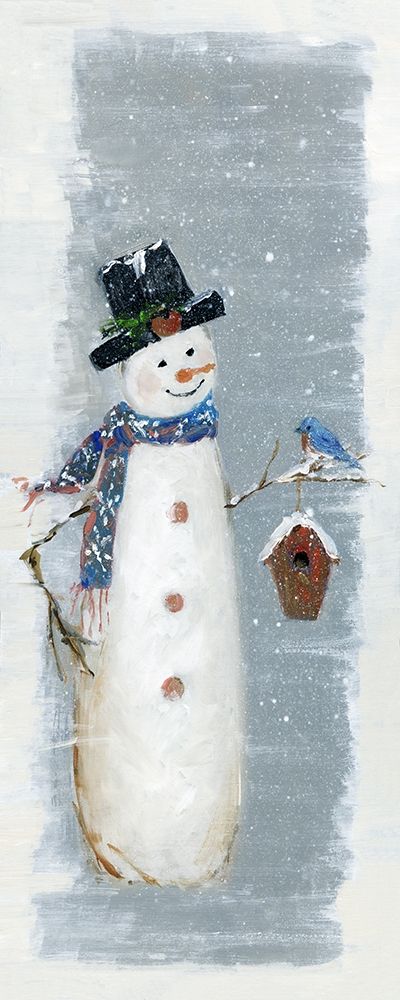 Primitive Snowman I art print by Sally Swatland for $57.95 CAD