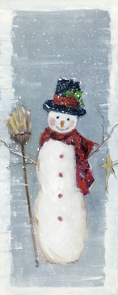 Primitive Snowman II art print by Sally Swatland for $57.95 CAD