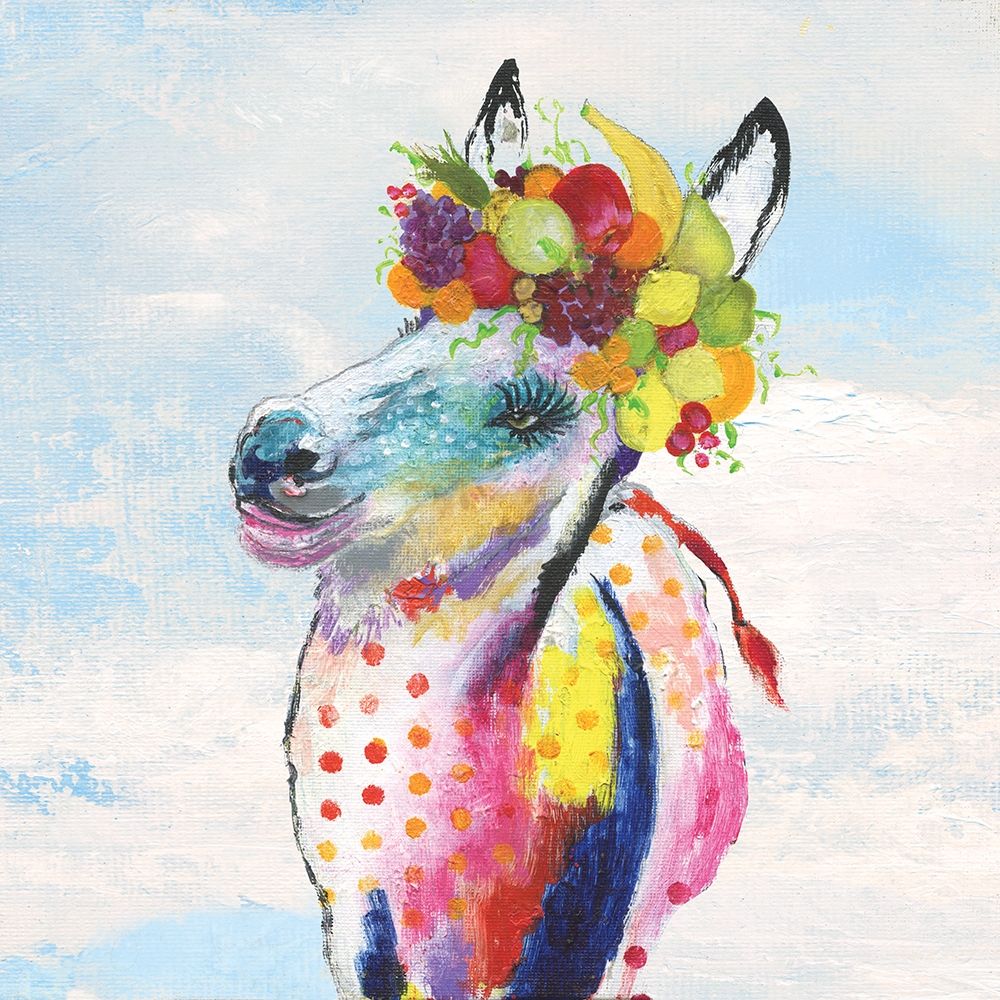 Groovy Horse with Wreath Sky art print by Tava Studios for $57.95 CAD