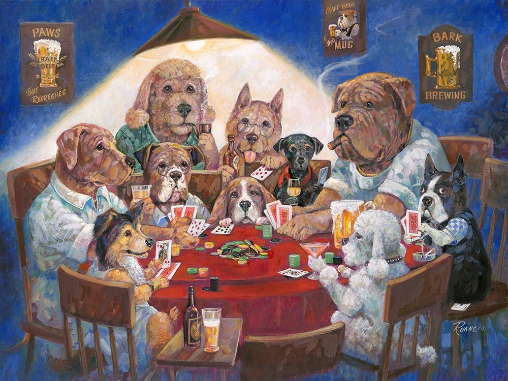Poker Dogs art print by Ruane Manning for $57.95 CAD