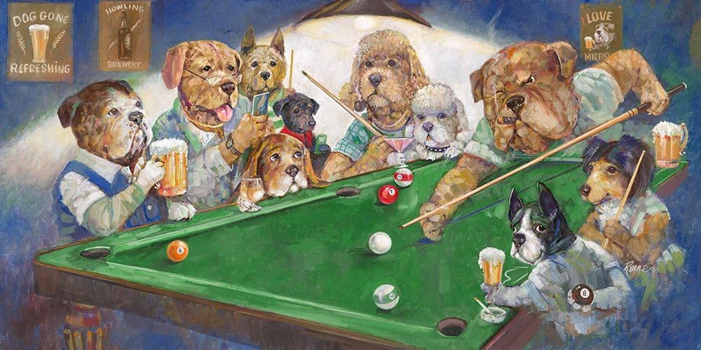 Pool Dogs art print by Ruane Manning for $57.95 CAD