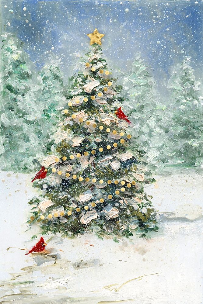 Cardinals and Christmas art print by Sally Swatland for $57.95 CAD