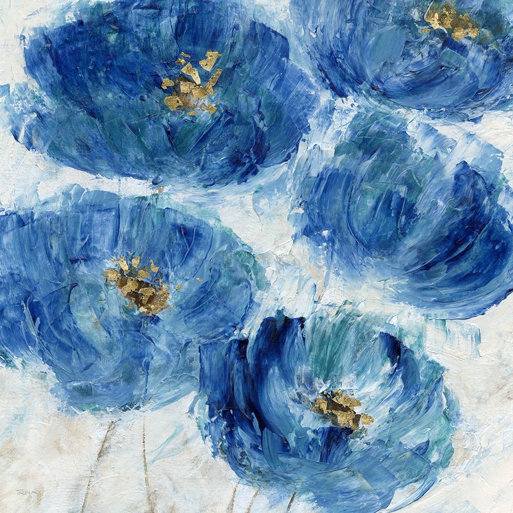 Blue Floral Fleck art print by Katrina Craven for $57.95 CAD