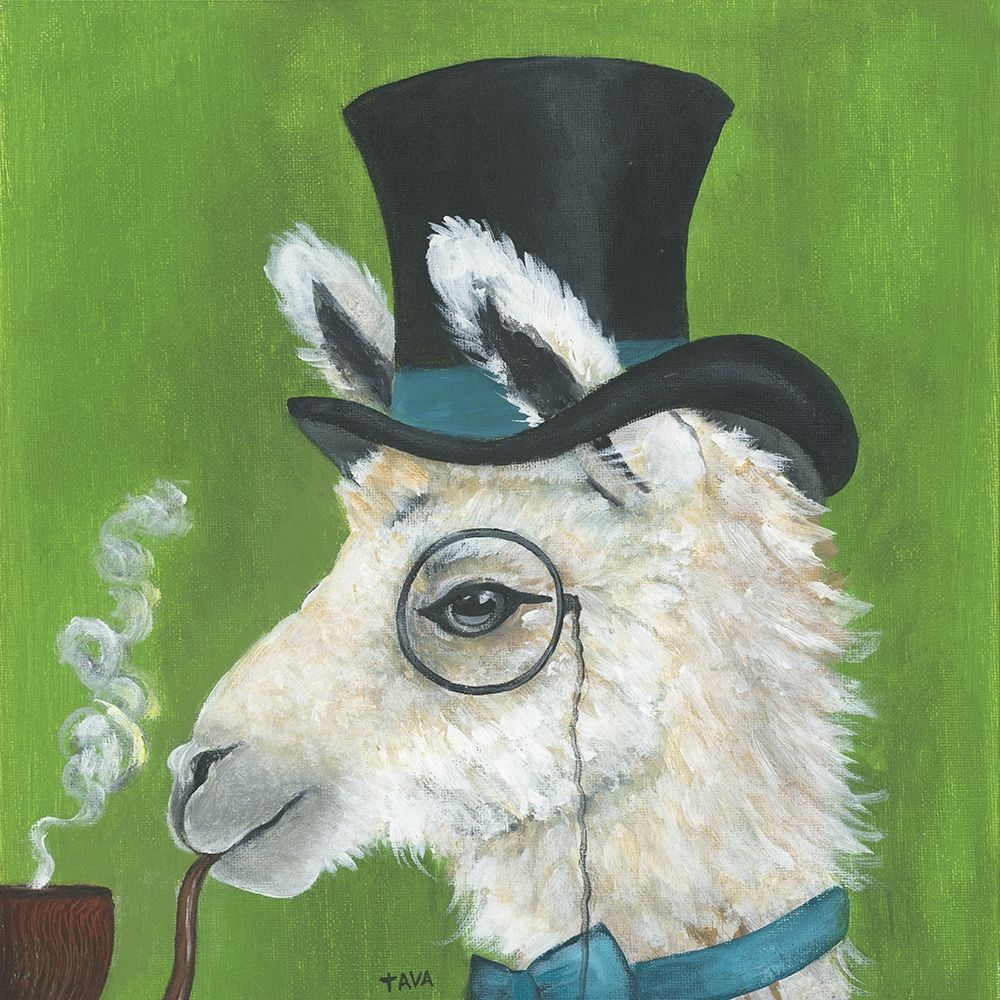 Llama and Pipe art print by Tava Studios for $57.95 CAD
