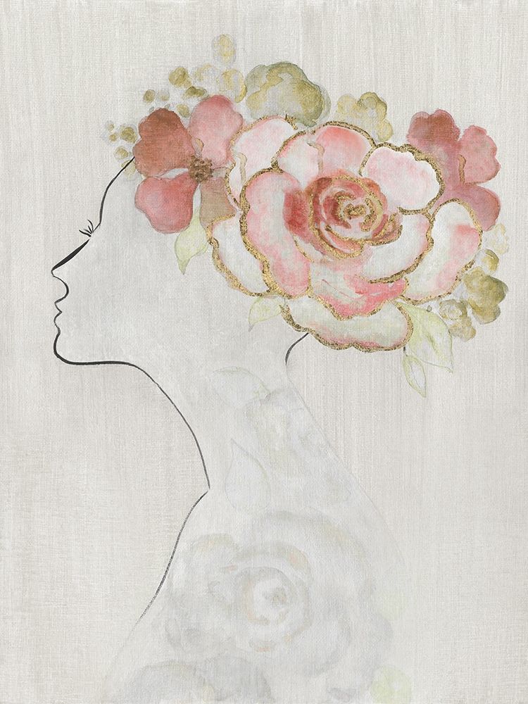 Fashion Floral Silhouette II art print by Tava Studios for $57.95 CAD