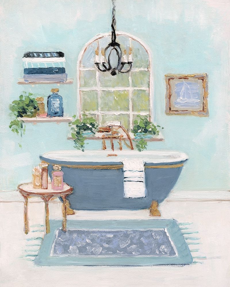 Blue Bath I art print by Sally Swatland for $57.95 CAD
