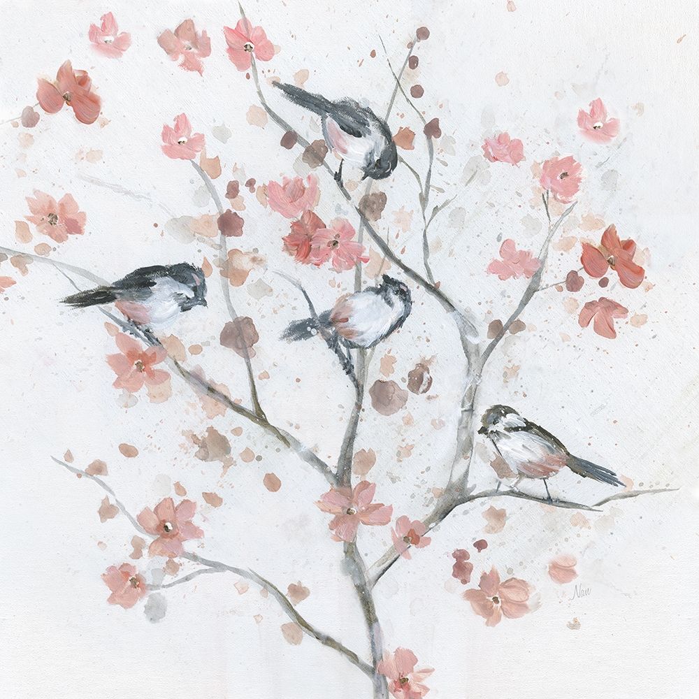 Chickadees In Spring II art print by Nan for $57.95 CAD