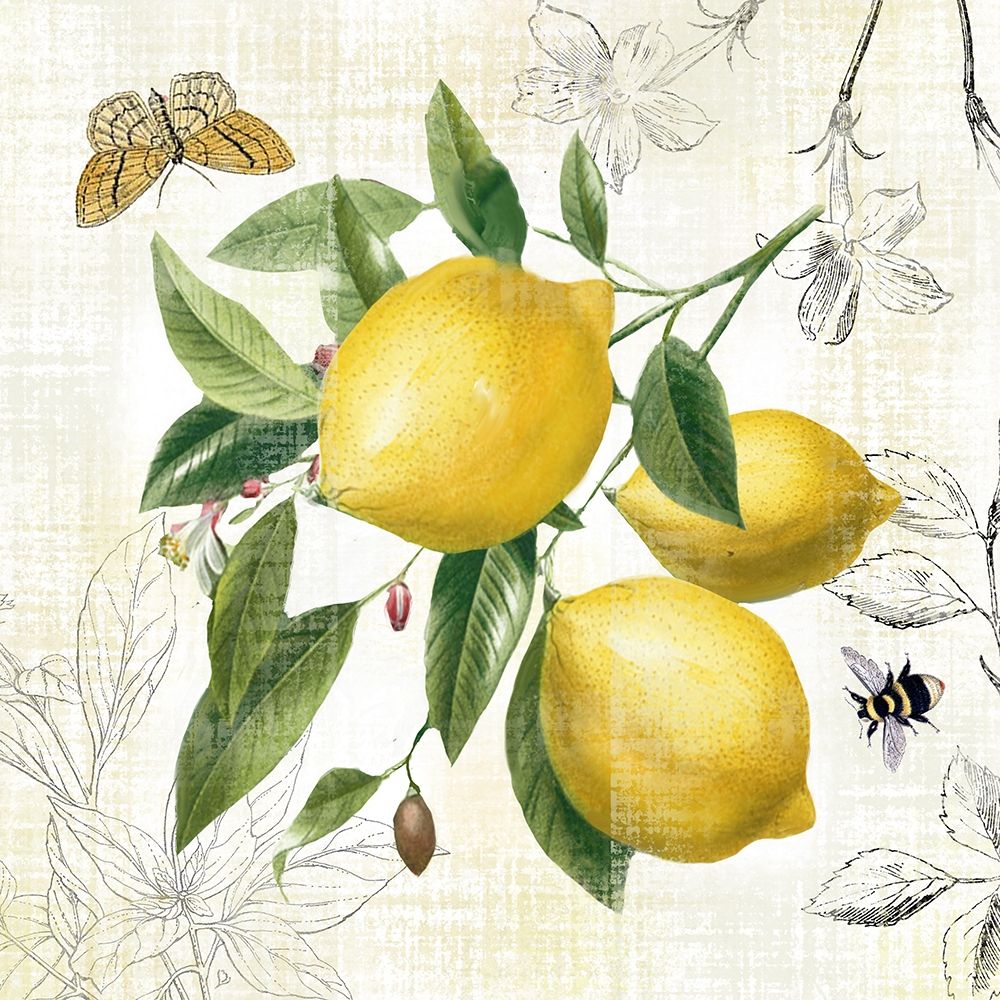 Linen Lemons II art print by Nan for $57.95 CAD