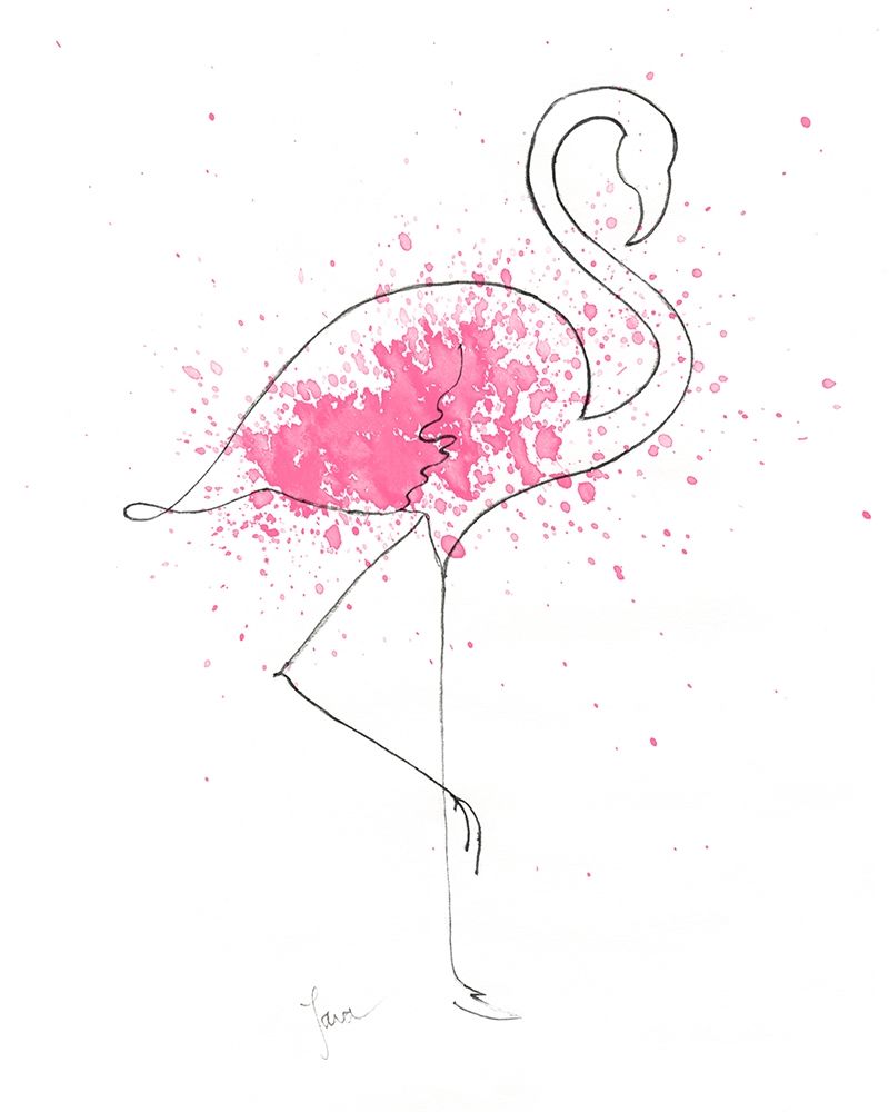 Flamingo Splash I art print by Tava Studios for $57.95 CAD