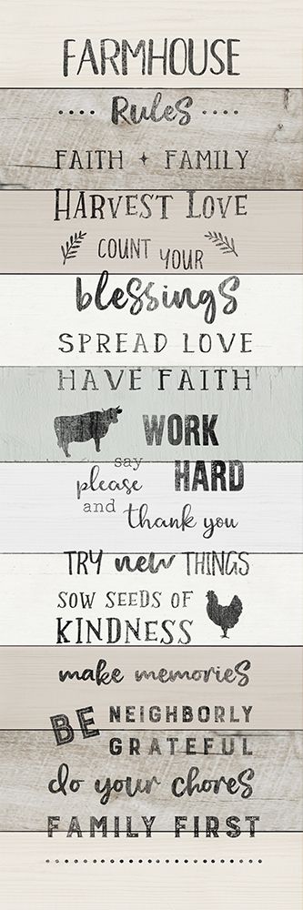 Farmhouse Rules art print by CAD Designs for $57.95 CAD