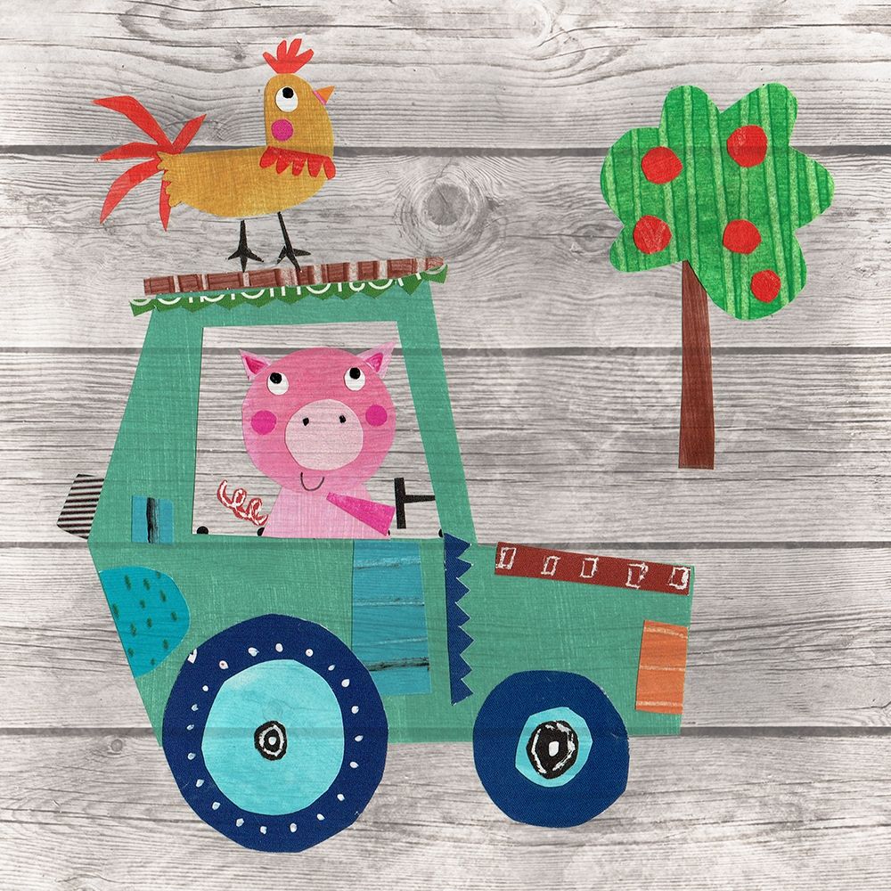 Tractor Pig art print by Kate and Elizabeth Pope for $57.95 CAD
