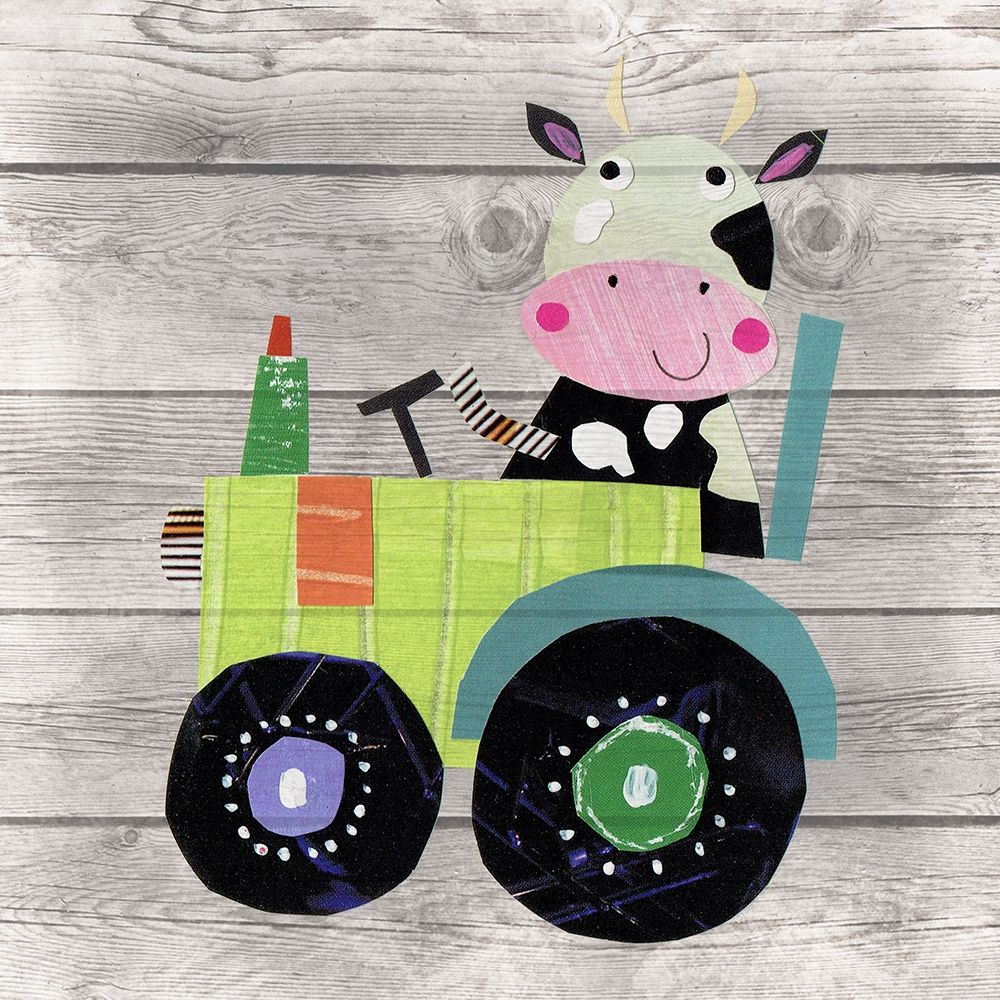 Tractor Cow art print by Kate and Elizabeth Pope for $57.95 CAD