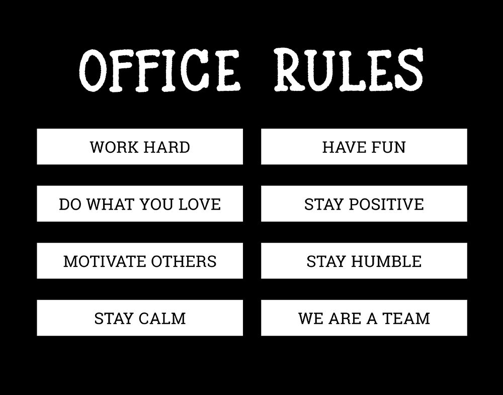 Office Rules art print by CAD Designs for $57.95 CAD
