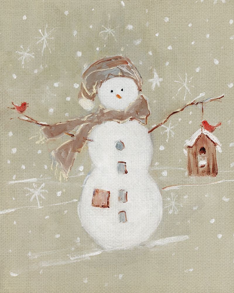 Linen Snowman I art print by Sally Swatland for $57.95 CAD