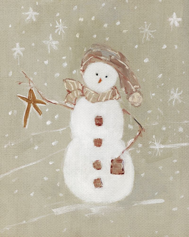 Linen Snowman II art print by Sally Swatland for $57.95 CAD