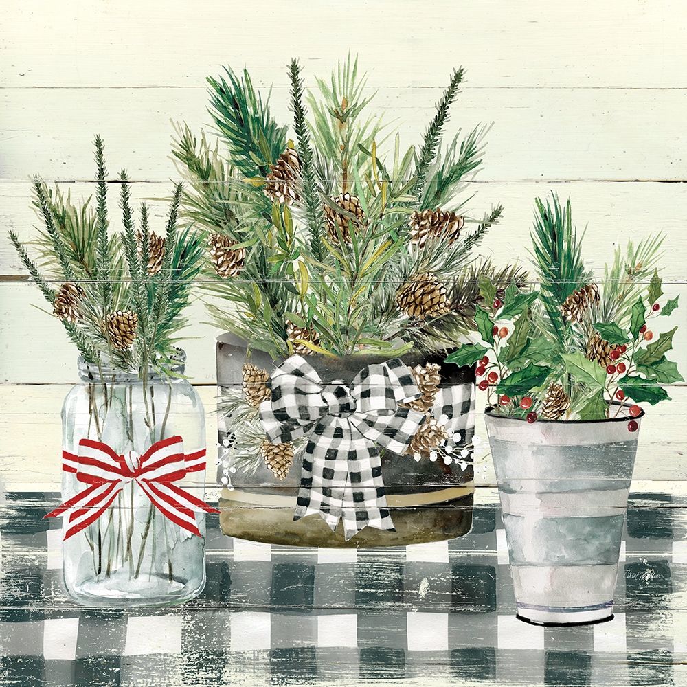 Christmas Gingham II art print by Carol Robinson for $57.95 CAD