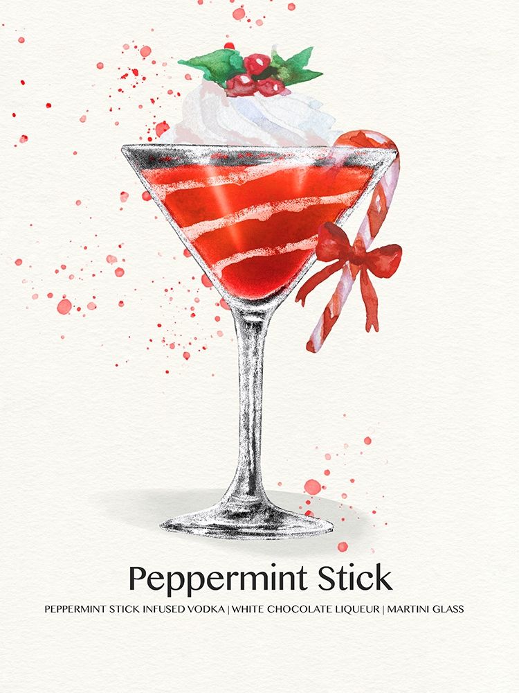 Peppermint Stick Cocktail art print by Susan Jill for $57.95 CAD