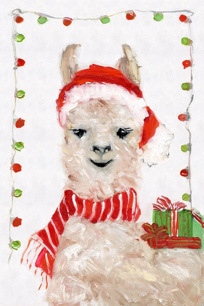Holiday Llama II art print by Sally Swatland for $57.95 CAD