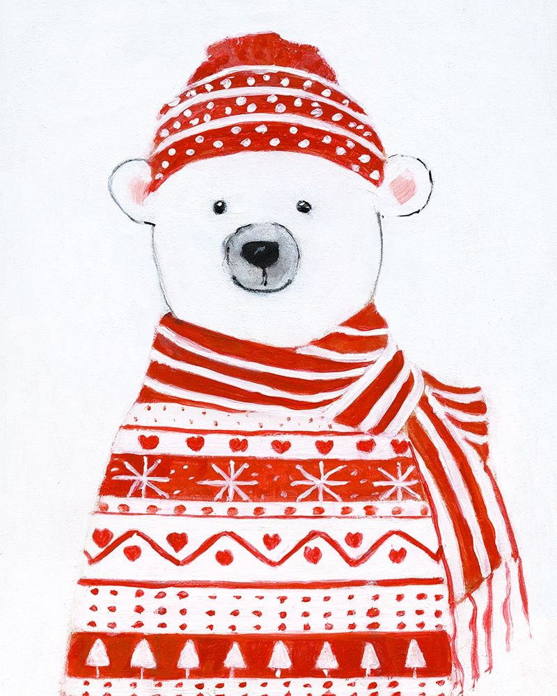 Holiday Polar Bear II art print by Sally Swatland for $57.95 CAD