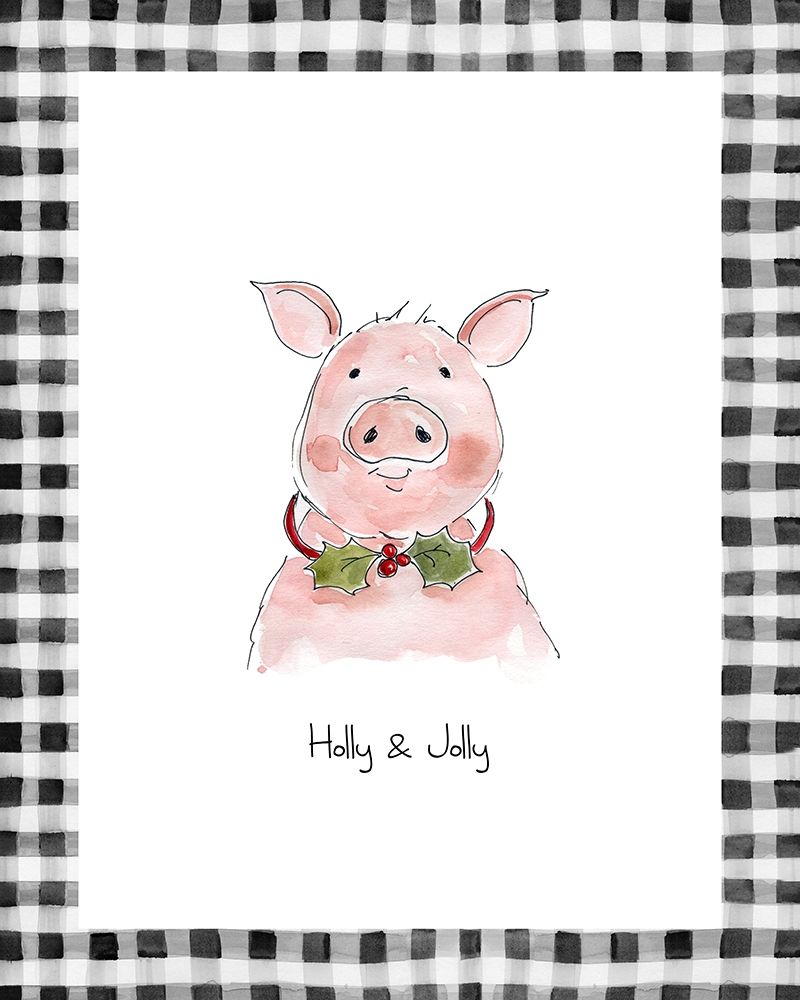 Holly Jolly Pig art print by Carol Robinson for $57.95 CAD