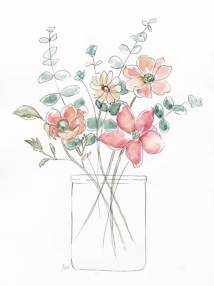 Whimsical Wildflowers I art print by Nan for $57.95 CAD