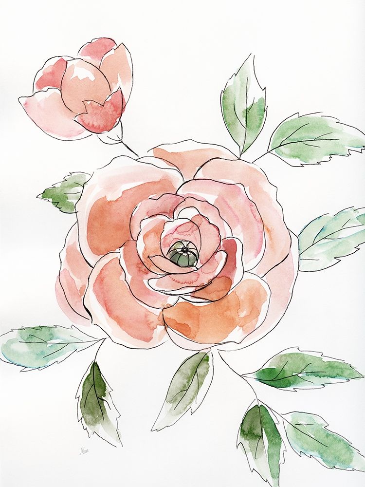 Rose Contour art print by Nan for $57.95 CAD