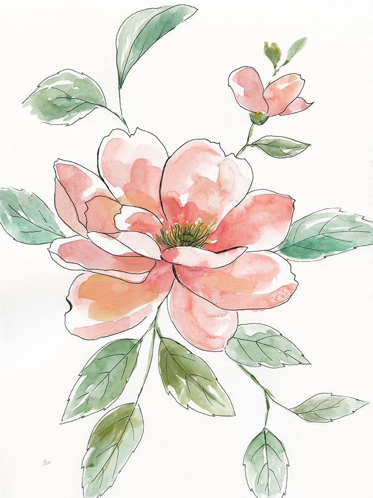 Peony Contour art print by Nan for $57.95 CAD