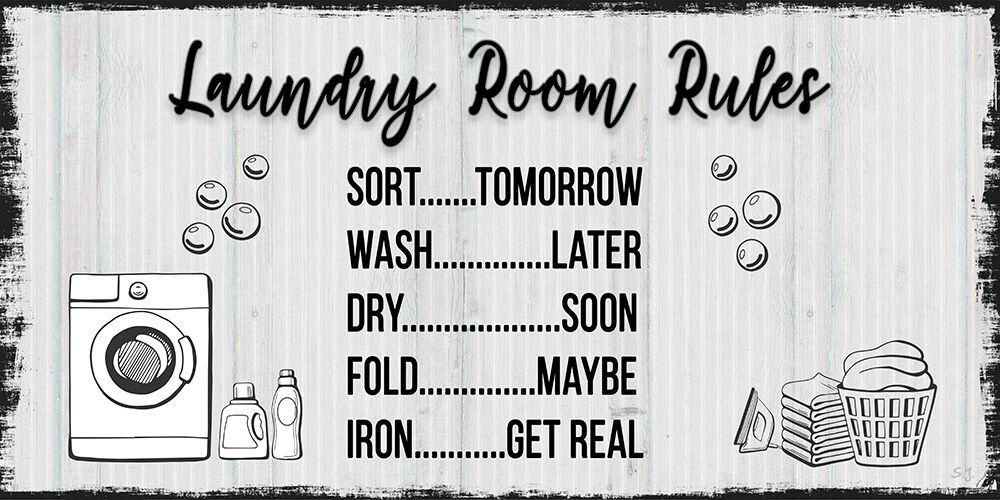 Laundry Room Rules art print by Susan Jill for $57.95 CAD