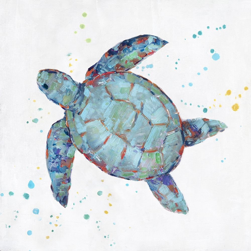 Bubbly Blue Turtle II art print by Sally Swatland for $57.95 CAD