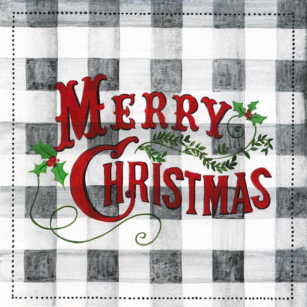 Merry Christmas Buffalo Check art print by Tava Studios for $57.95 CAD