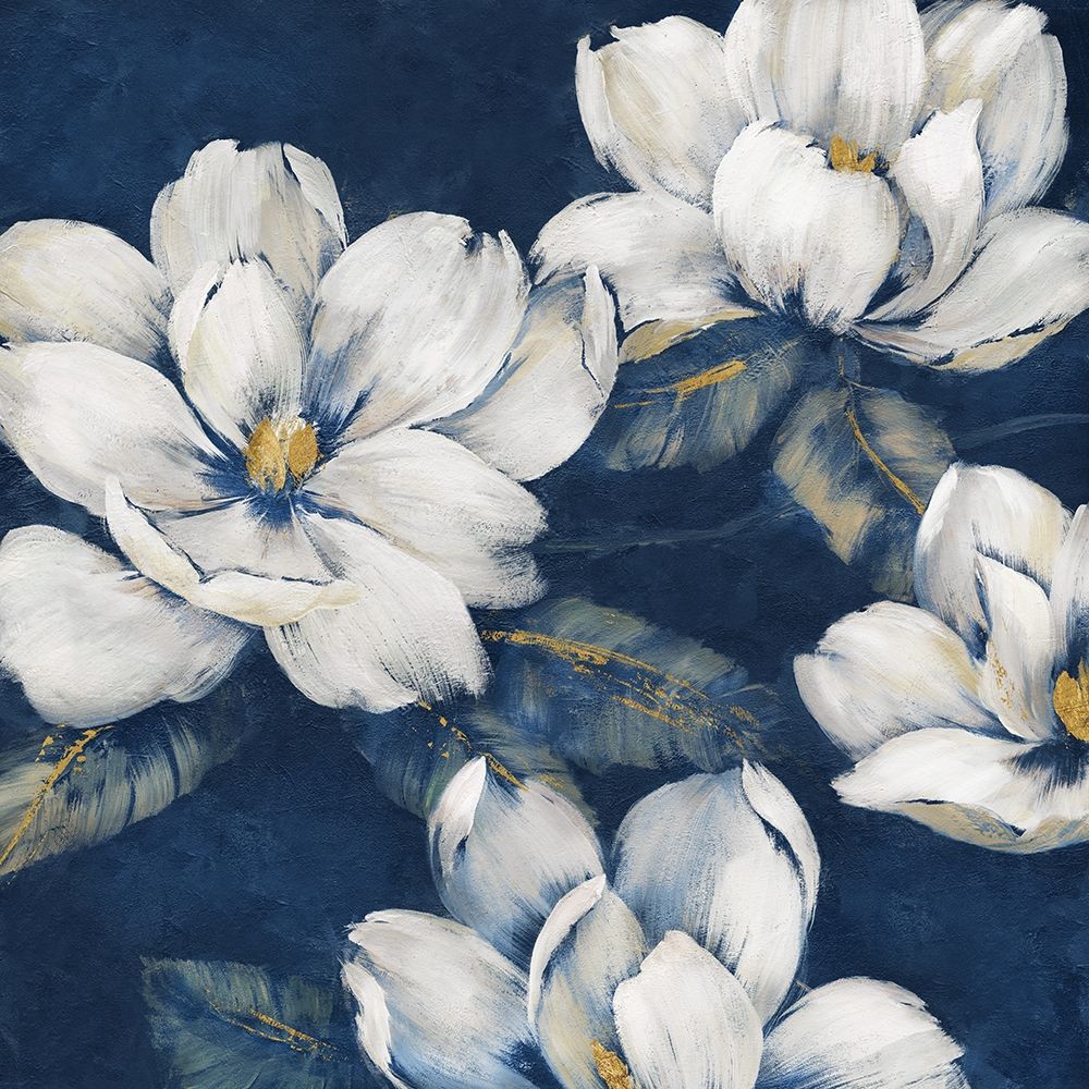 Magnolias Indigo art print by Nan for $57.95 CAD