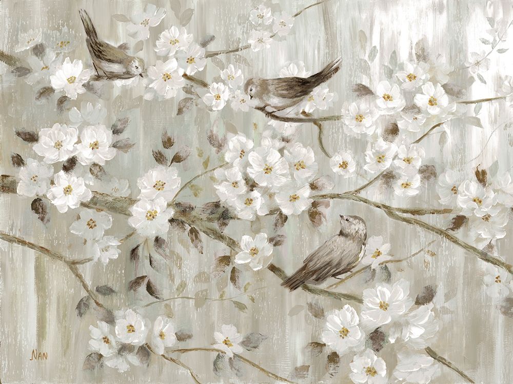 Neutral Spring Birds art print by Nan for $57.95 CAD