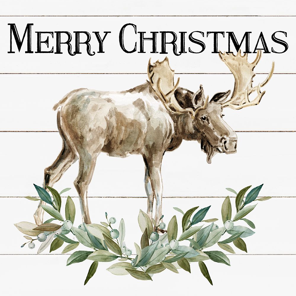 Merry Christmas Moose art print by Carol Robinson for $57.95 CAD