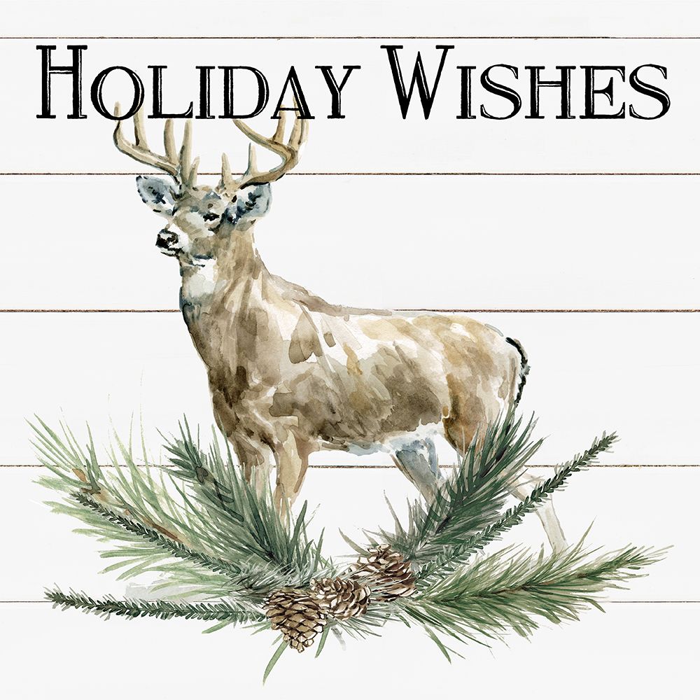 Holiday Wishes Deer art print by Carol Robinson for $57.95 CAD