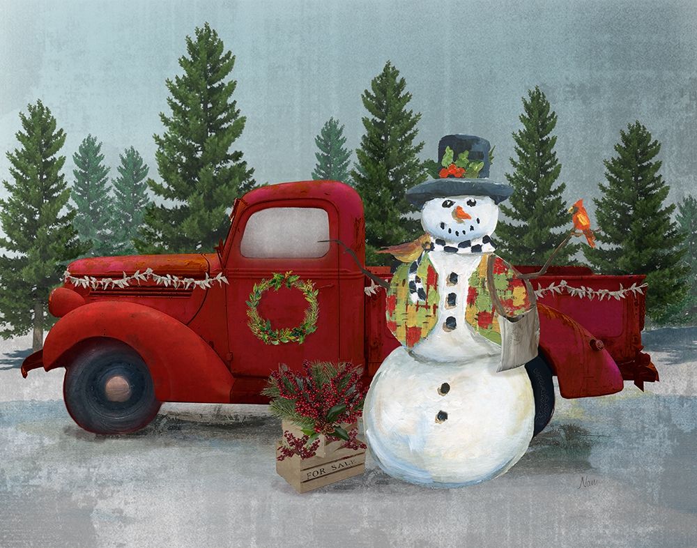 Winter Truck Roadside Stand art print by Nan for $57.95 CAD