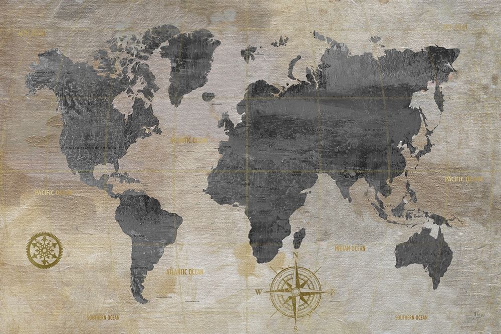 Modeled World Map art print by Nan for $57.95 CAD