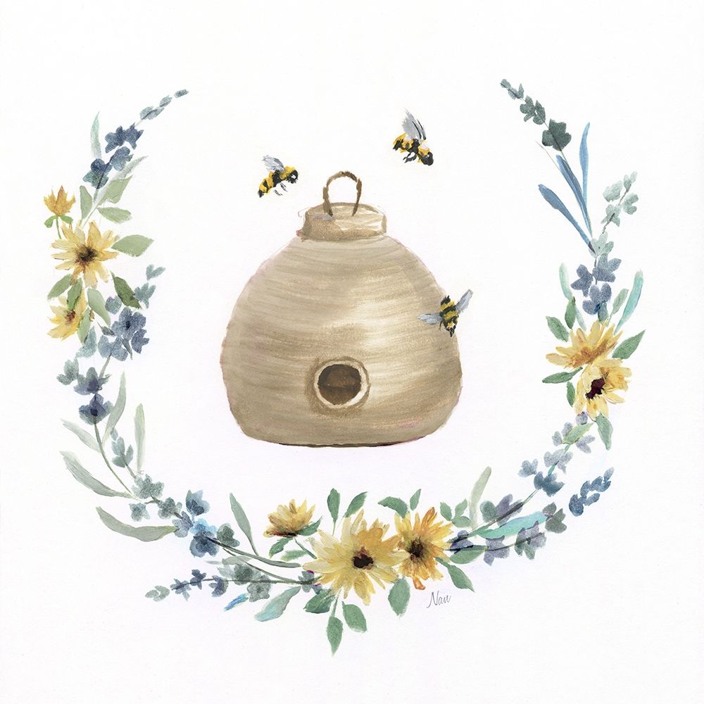 Bumble Bee Hive art print by Nan for $57.95 CAD