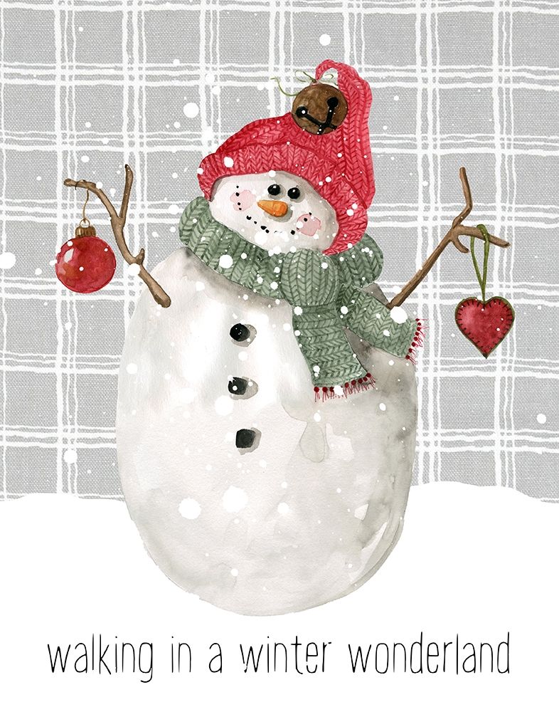 Farmhouse Christmas Snowman I art print by Carol Robinson for $57.95 CAD