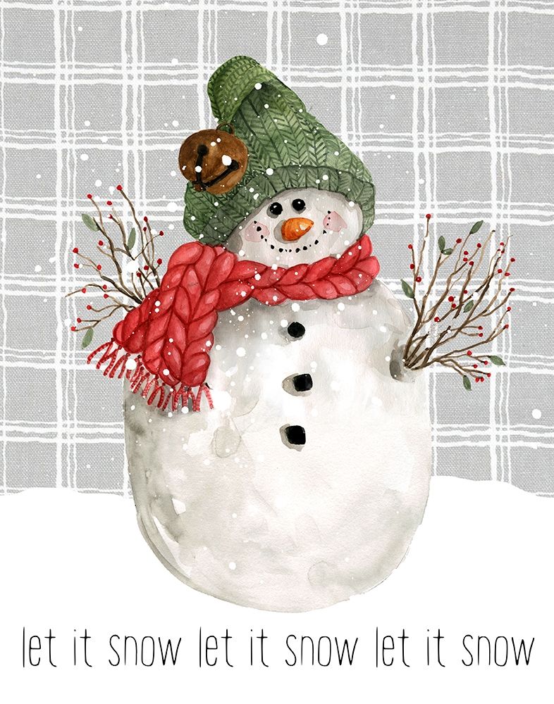 Farmhouse Christmas Snowman II art print by Carol Robinson for $57.95 CAD