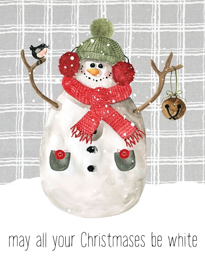 Farmhouse Christmas Snowman III art print by Carol Robinson for $57.95 CAD