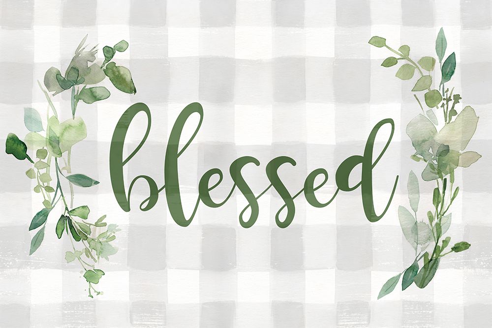 Blessed Checked Greenery art print by Carol Robinson for $57.95 CAD