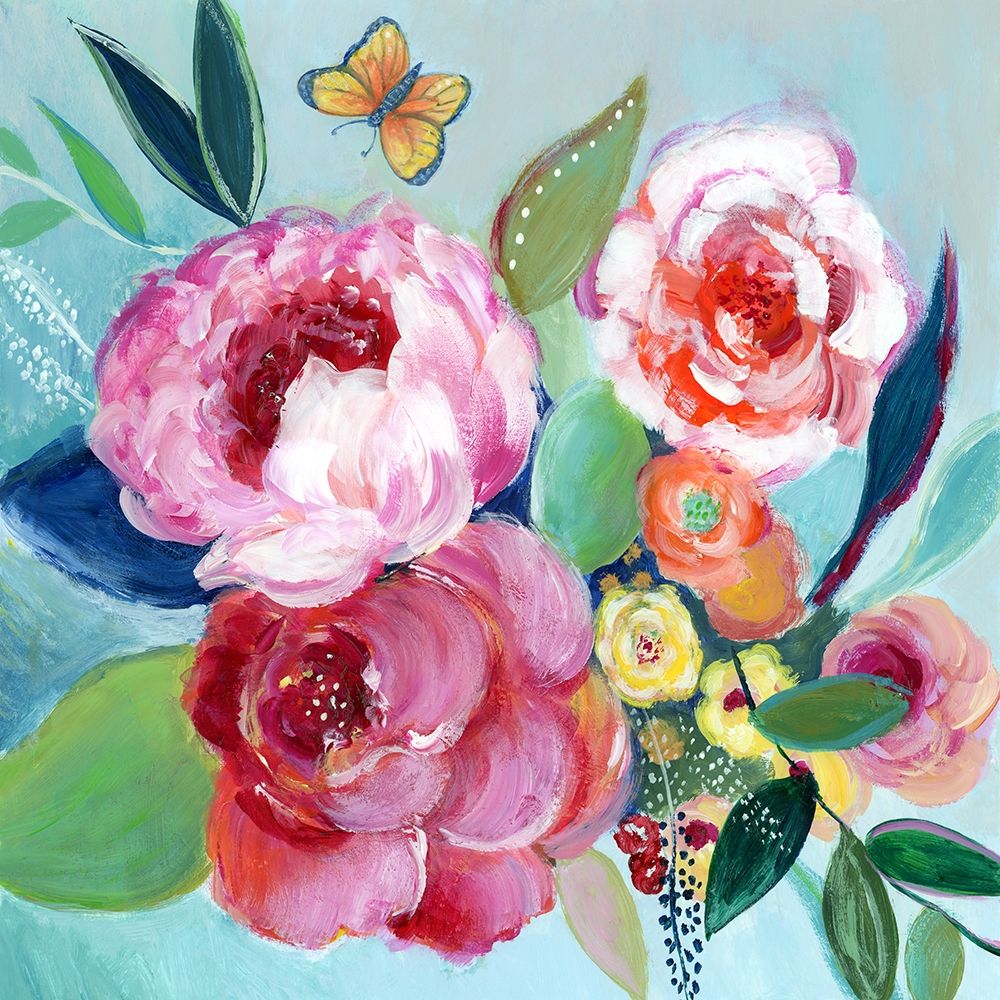 Happy Flowers I art print by Tava Studios for $57.95 CAD