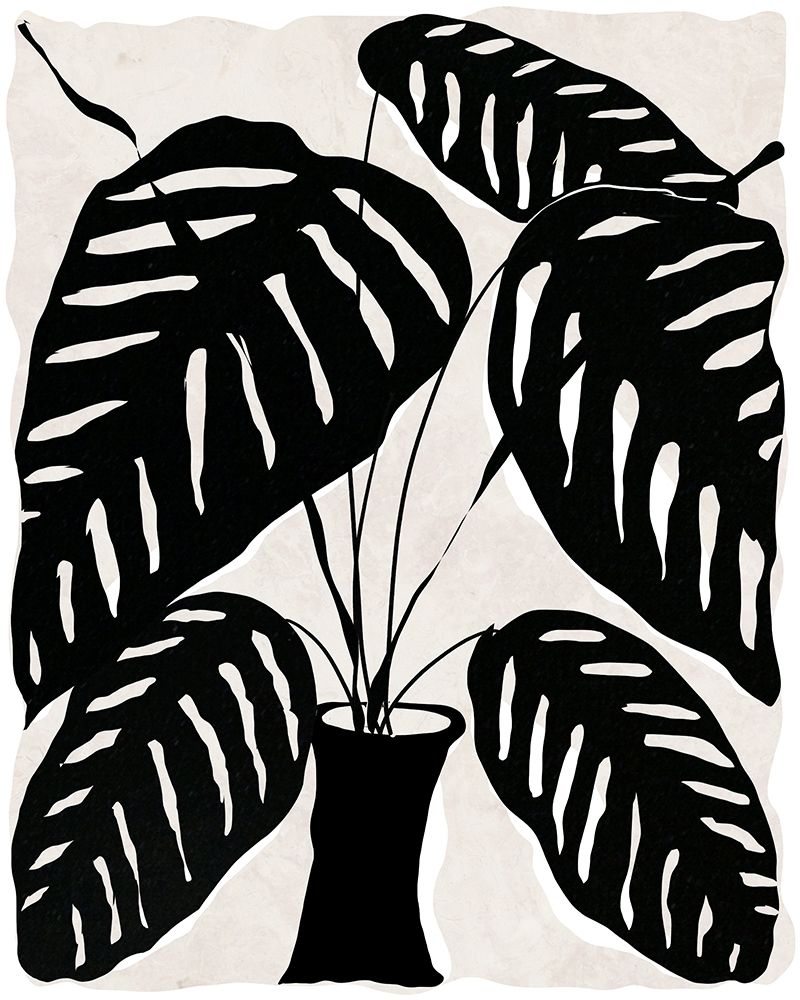 Black and White Potted Plant I art print by Daniela Santiago for $57.95 CAD