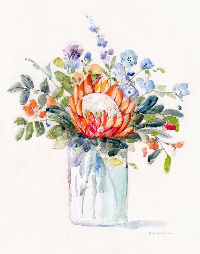 Pretty Protea I art print by Sally Swatland for $57.95 CAD