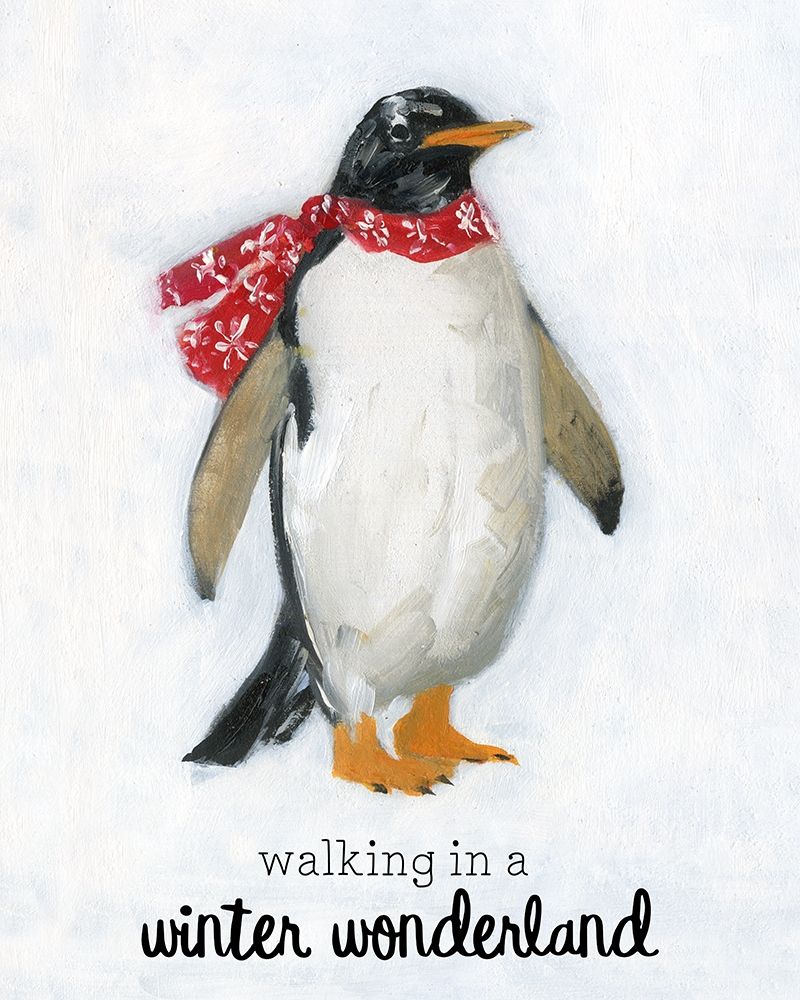 Winter Wonderland Snow Penguin art print by Sally Swatland for $57.95 CAD